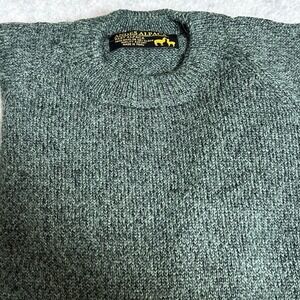 Peruvian Soul Baby Alpaca Crew Neck Sweater Men L Heather Green Artisan handmade
